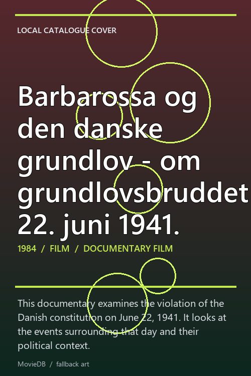 Barbarossa og den danske grundlov - om grundlovsbruddet 22. juni 1941. poster