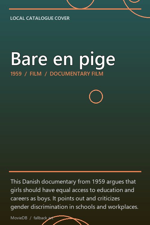 Bare en pige poster