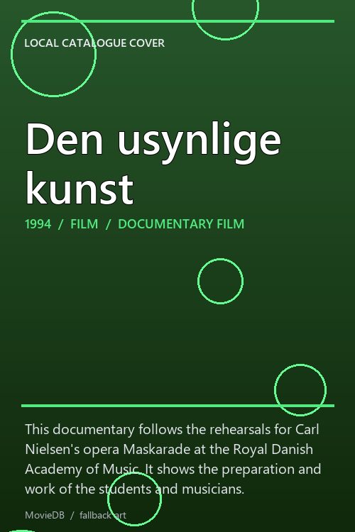 Den usynlige kunst poster