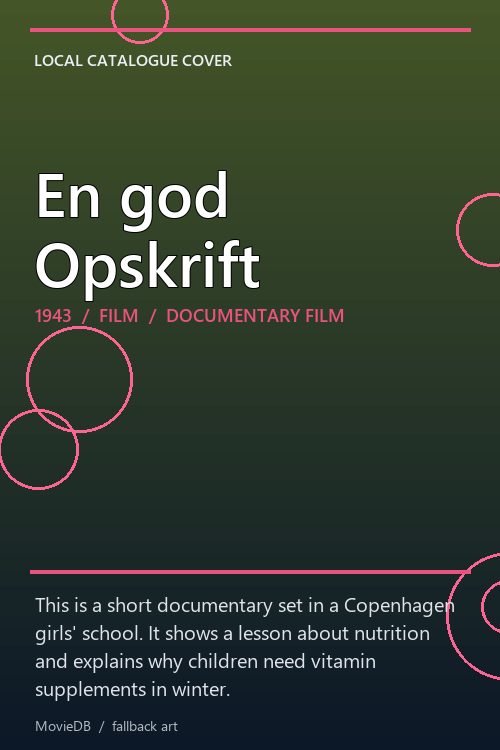 En god Opskrift poster