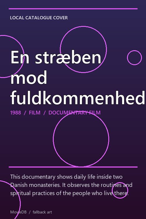 En stræben mod fuldkommenhed poster