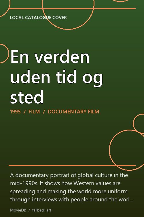 En verden uden tid og sted poster