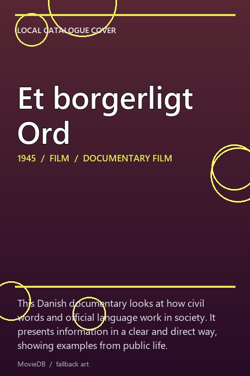 Et borgerligt Ord poster