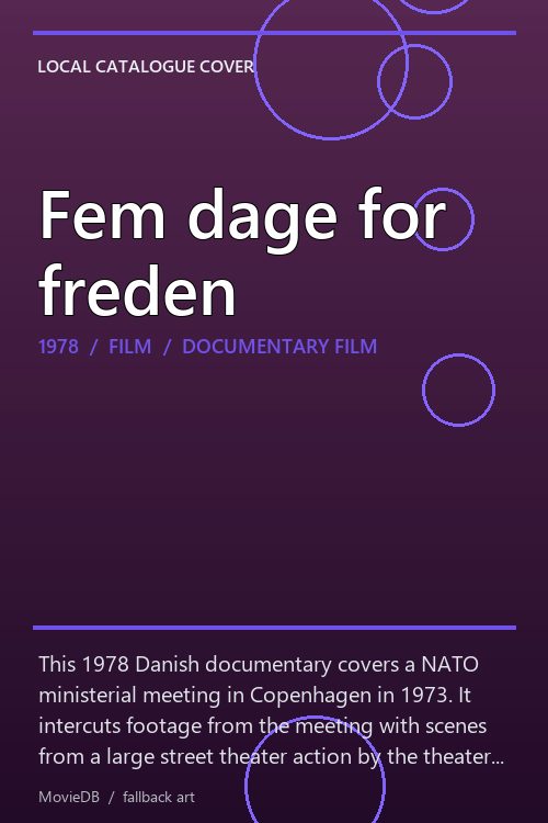 Fem dage for freden poster