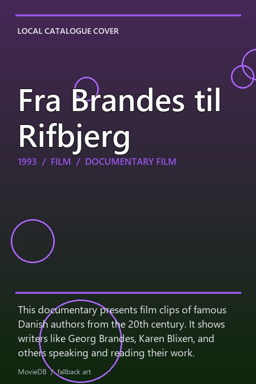 Fra Brandes til Rifbjerg poster