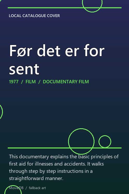Før det er for sent poster