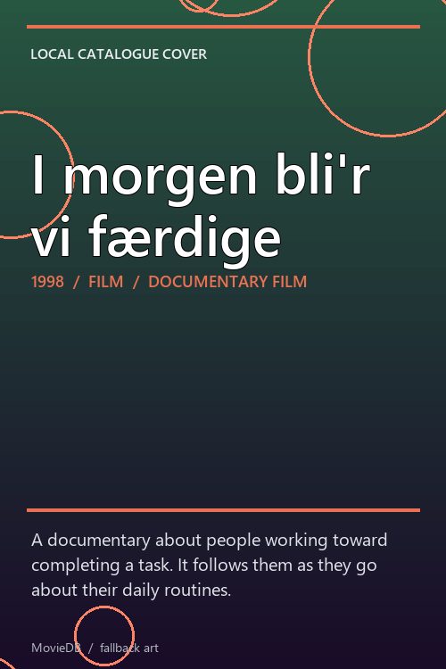 I morgen bli'r vi færdige poster