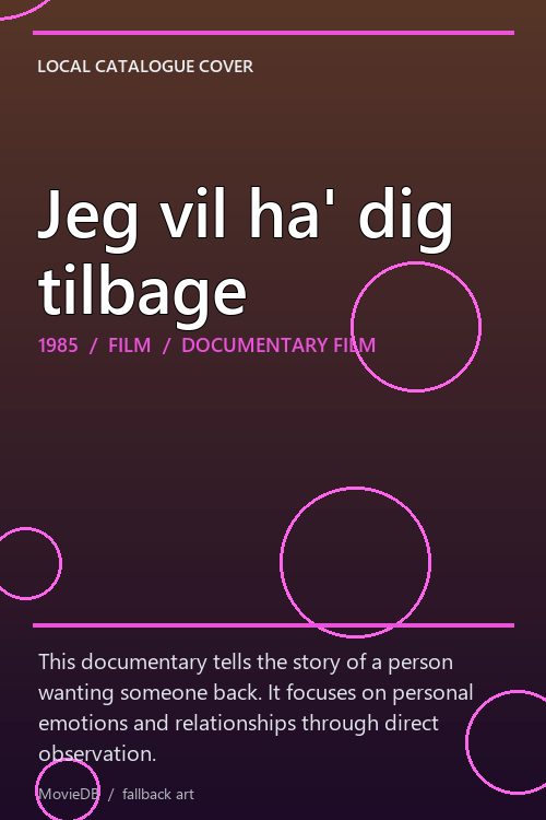 Jeg vil ha' dig tilbage poster