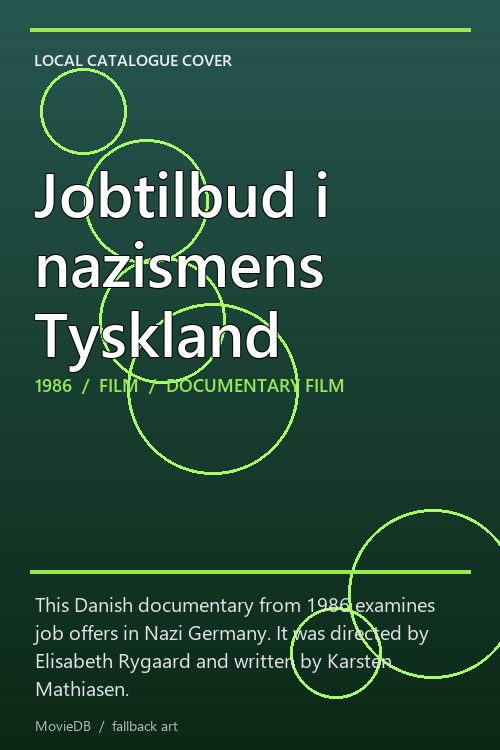 Jobtilbud i nazismens Tyskland poster