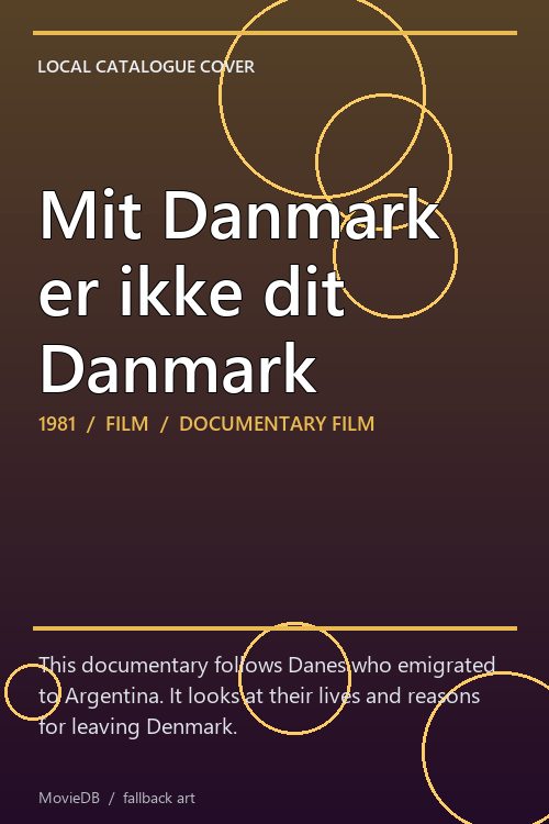 Mit Danmark er ikke dit Danmark poster
