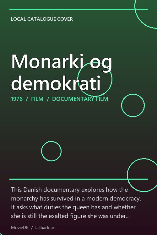 Monarki og demokrati poster