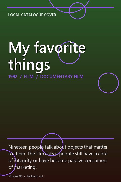 My favorite things poster
