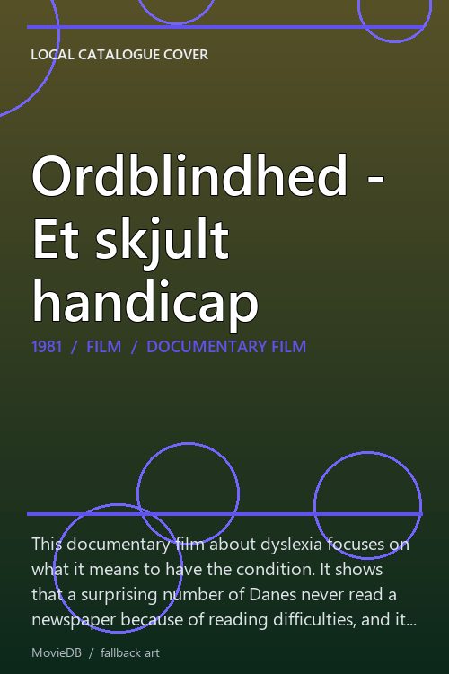 Ordblindhed - Et skjult handicap poster