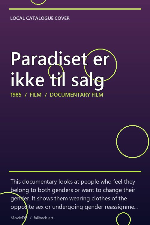 Paradiset er ikke til salg poster