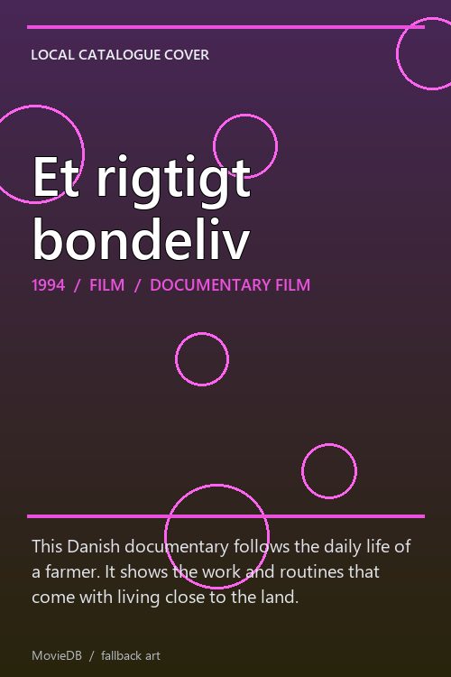 Et rigtigt bondeliv poster