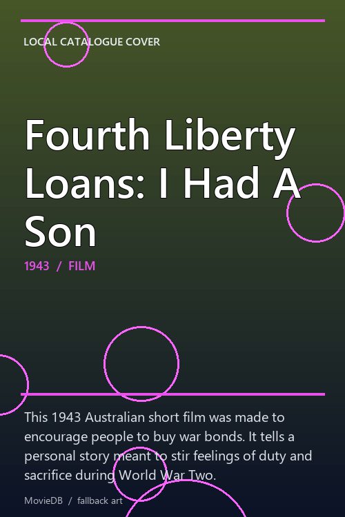 Fourth Liberty Loans: I Had A Son poster