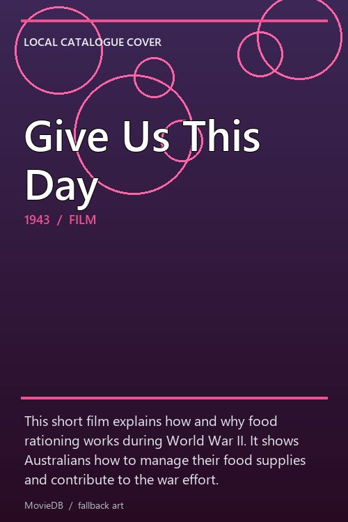 Give Us This Day poster