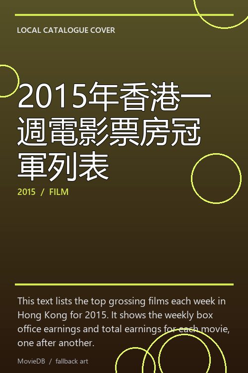 2015年香港一週電影票房冠軍列表 poster
