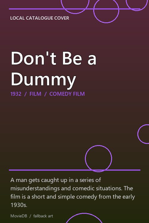 Don't Be a Dummy poster