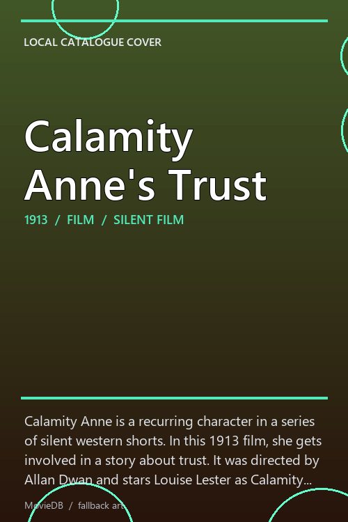 Calamity Anne's Trust poster