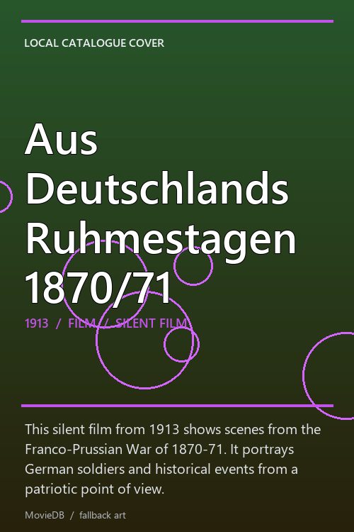 Aus Deutschlands Ruhmestagen 1870/71 poster