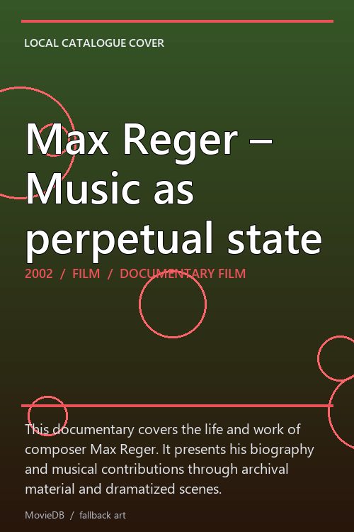 Max Reger – Music as perpetual state poster