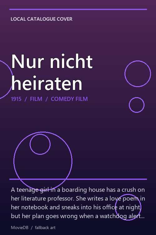 Nur nicht heiraten poster