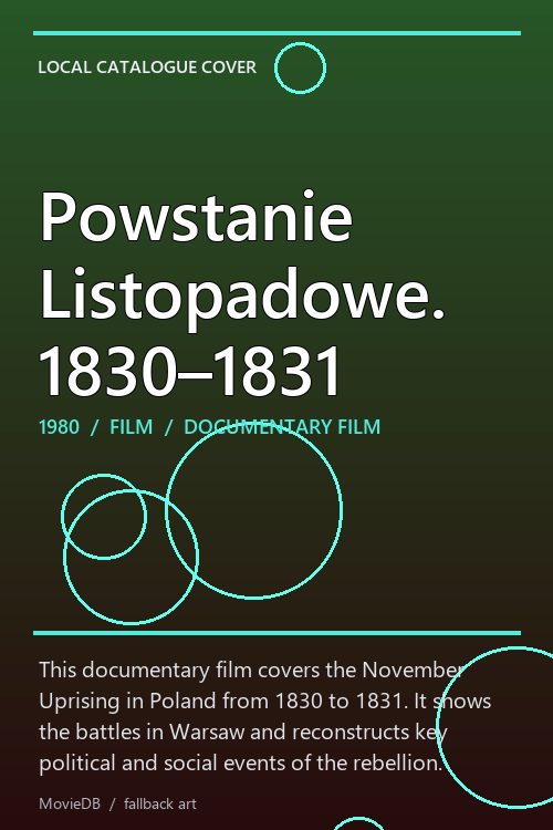 Powstanie Listopadowe. 1830–1831 poster