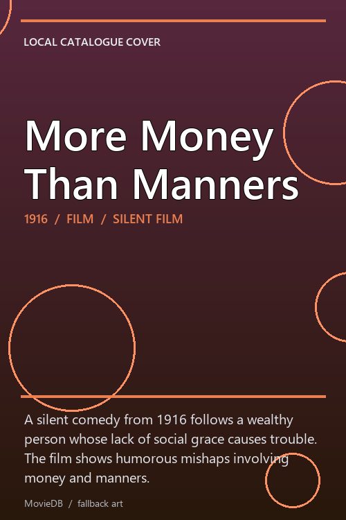 More Money Than Manners poster