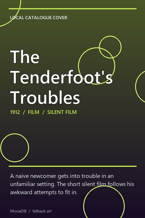 The Tenderfoot's Troubles poster
