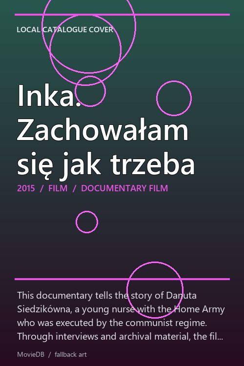 Inka. Zachowałam się jak trzeba poster