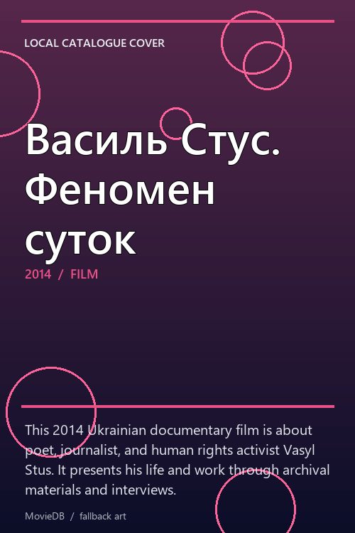 Василь Стус. Феномен суток poster