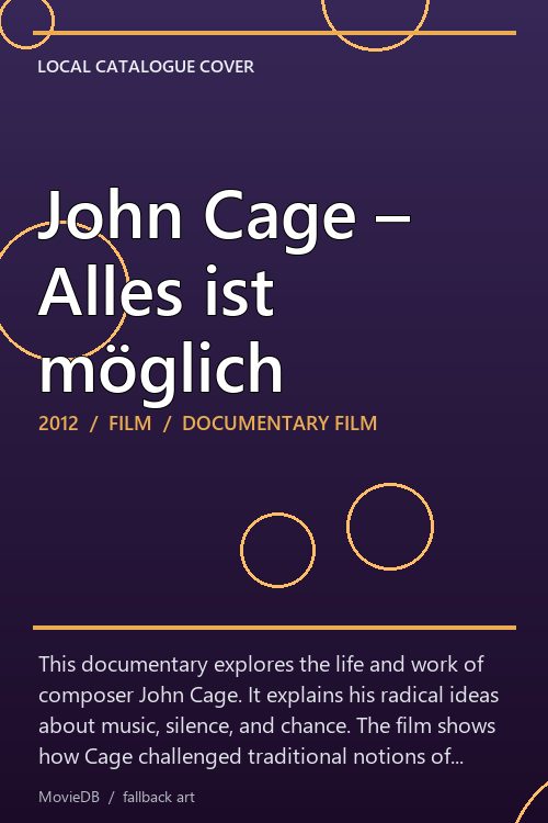 John Cage – Alles ist möglich poster