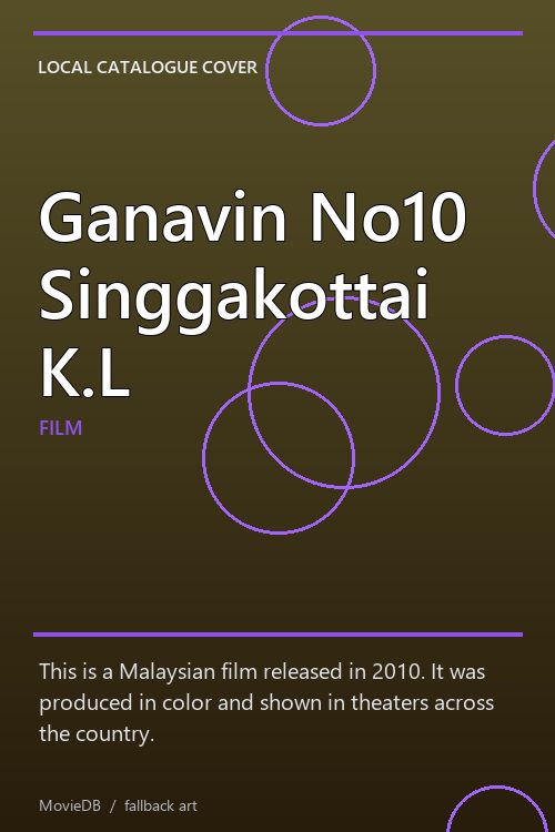 Ganavin No10 Singgakottai K.L poster