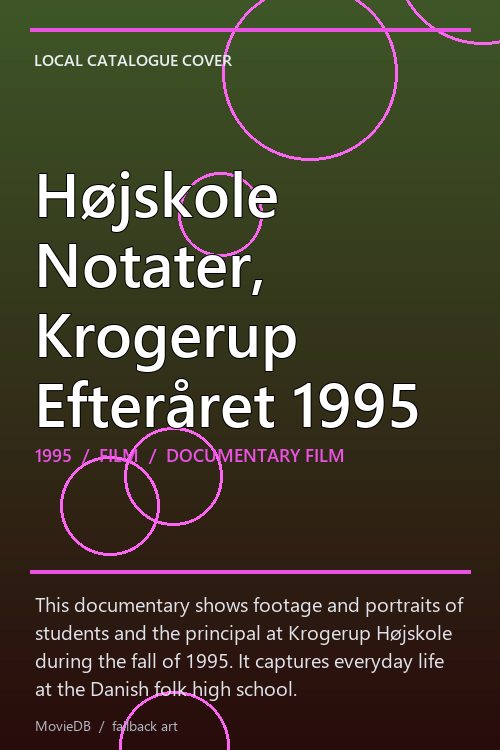 Højskole Notater, Krogerup Efteråret 1995 poster