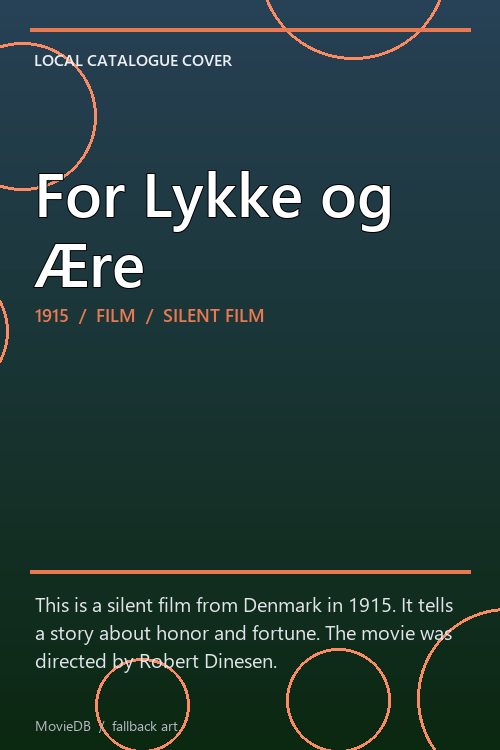 For Lykke og Ære poster