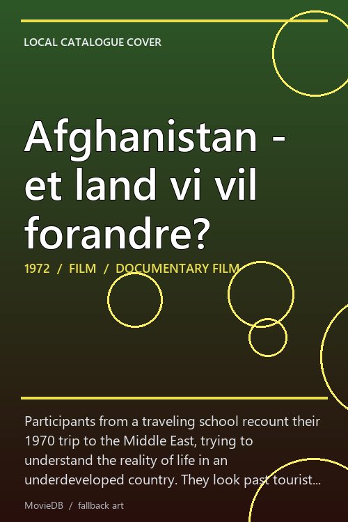 Afghanistan - et land vi vil forandre? poster
