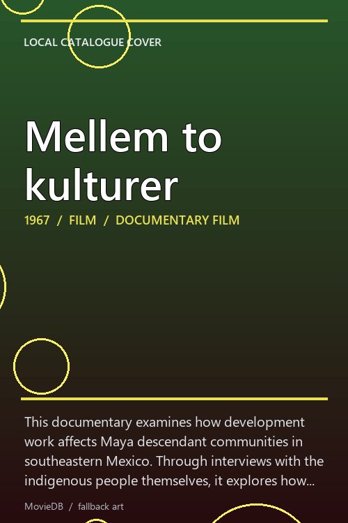 Mellem to kulturer poster