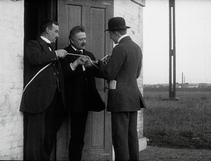 The engineer Valdemar Poulsen at his station for wireless telegraphy poster