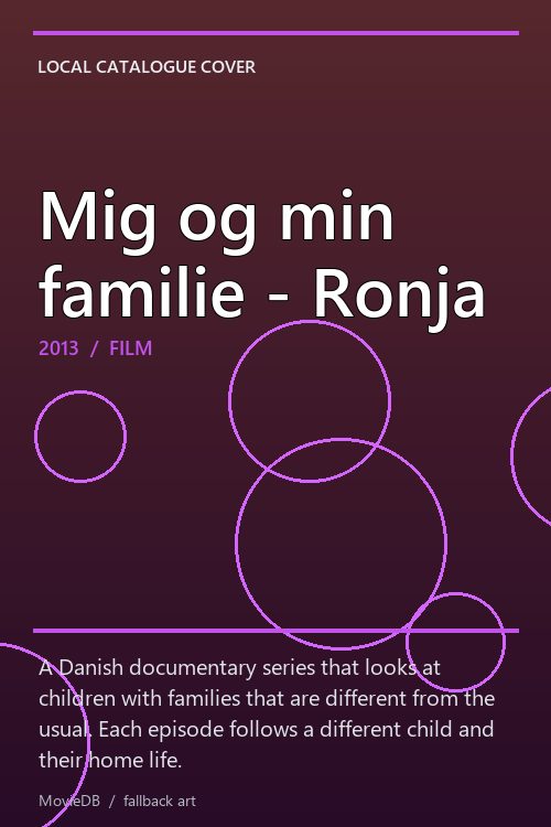 Mig og min familie - Ronja poster