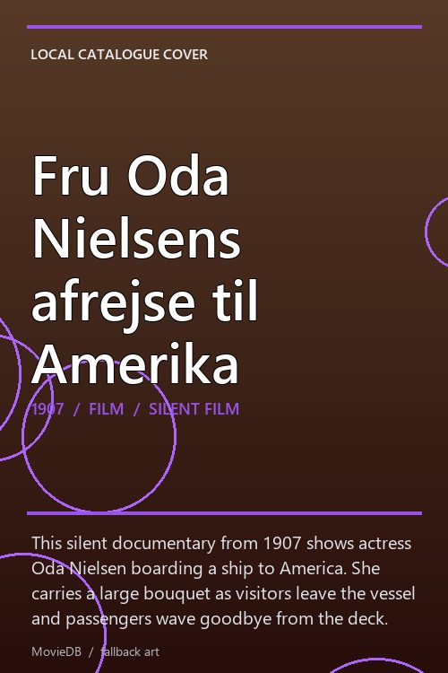 Fru Oda Nielsens afrejse til Amerika poster