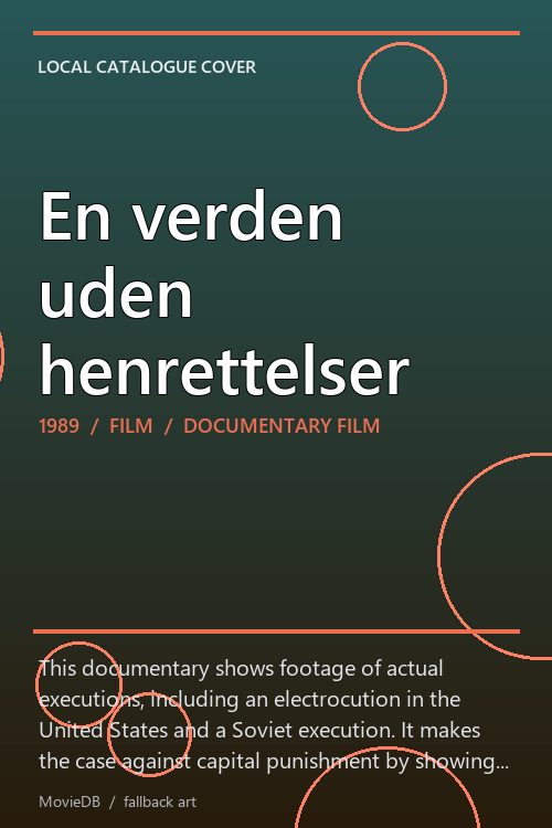 En verden uden henrettelser poster