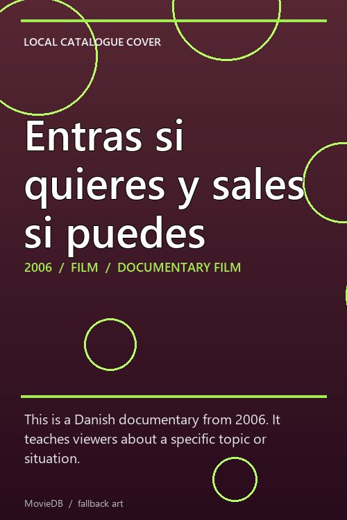 Entras si quieres y sales si puedes poster