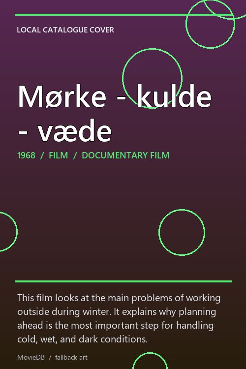 Mørke - kulde - væde poster