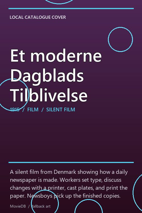 Et moderne Dagblads Tilblivelse poster