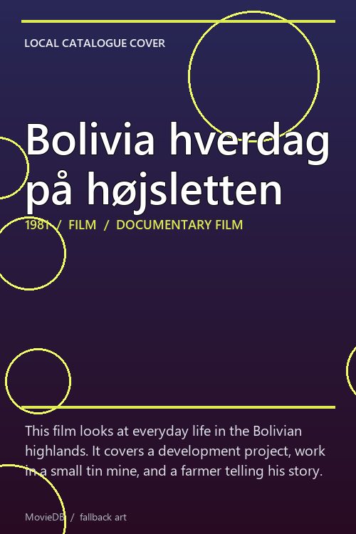 Bolivia hverdag på højsletten poster