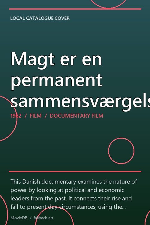 Magt er en permanent sammensværgelse poster