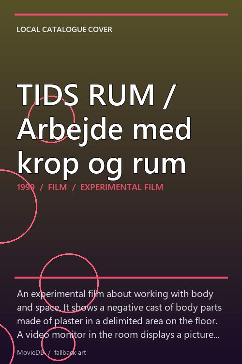TIDS RUM / Arbejde med krop og rum poster