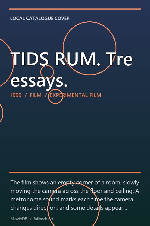 TIDS RUM. Tre essays. poster