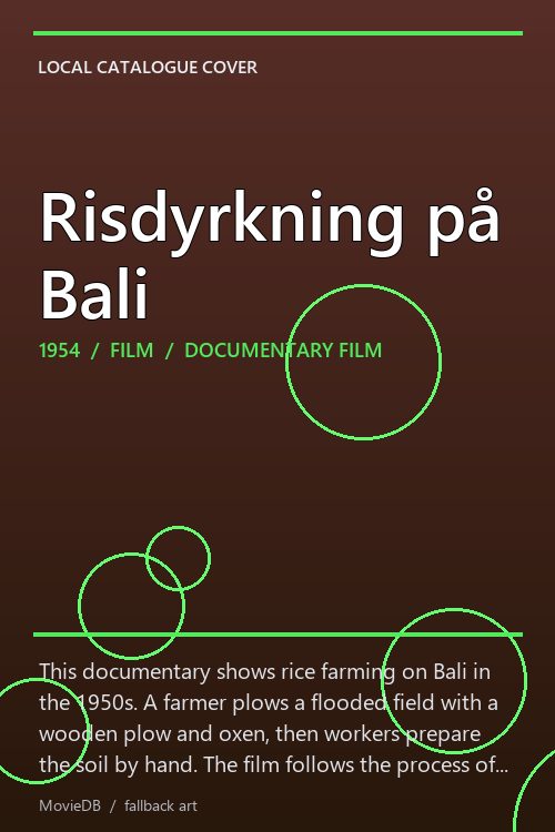 Risdyrkning på Bali poster